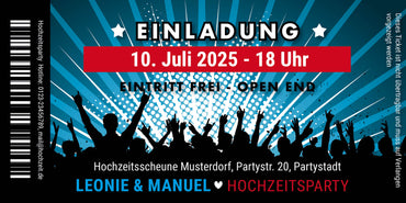 Einladung zur Hochzeitsparty: Ticket