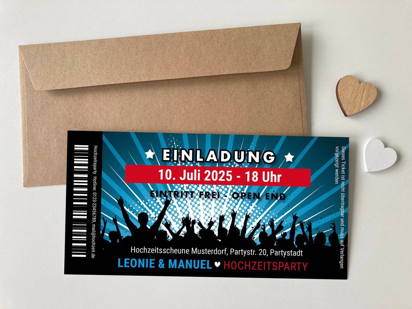 Einladung zur Hochzeitsparty: Ticket