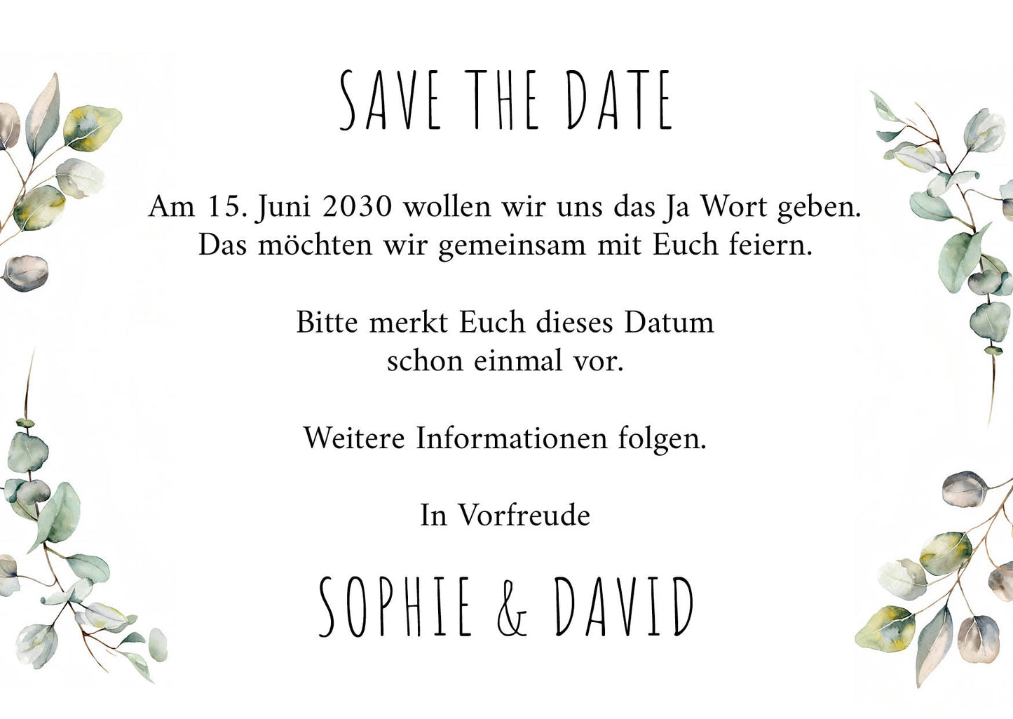 Save the Date Karten: Wild flowers mit Foto