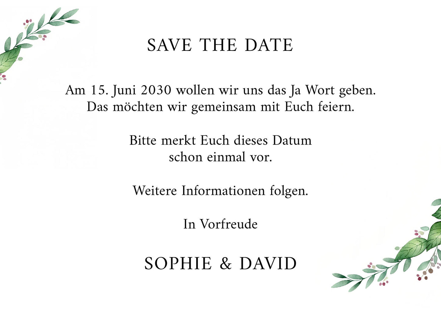 Save the Date Karten: Zarte Blüten mit Foto