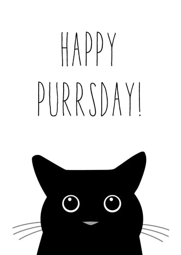 Glückwunsch - Postkarte:  Happy Purrsday