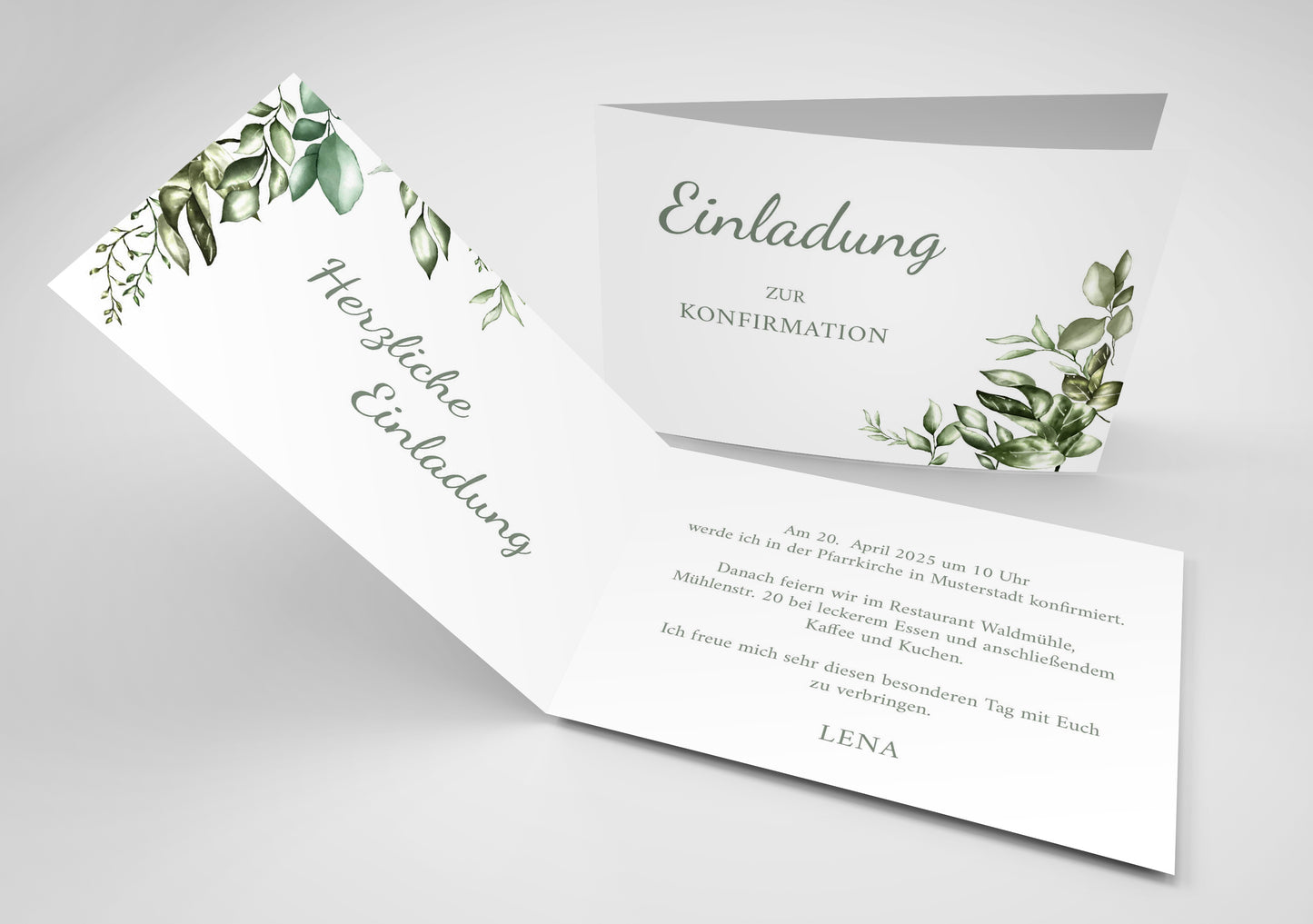 Einladung zur Konfirmation: Greenery Individuelle Einladung