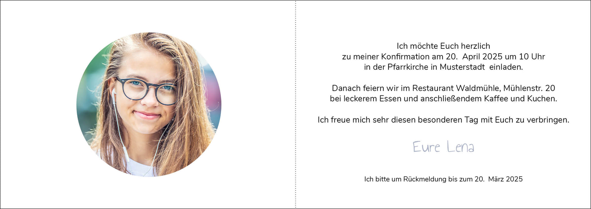 Einladung zur Konfirmation: Kelch blau Individuelle Einladung