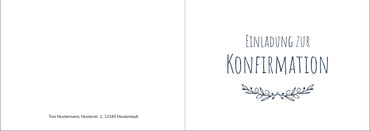 Einladung zur Konfirmation: Olivenzweig weiß