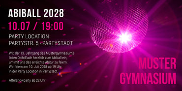 Einladung zum Abiball: Discokugel