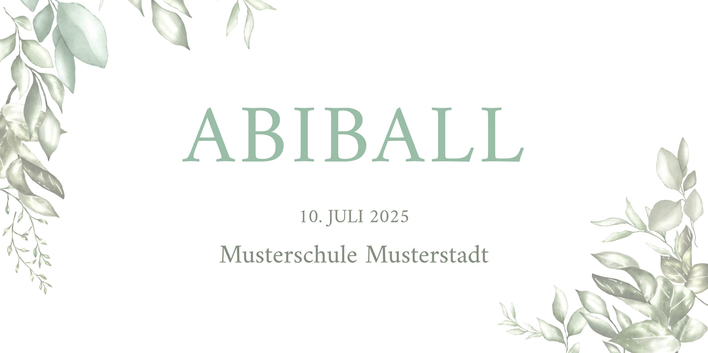 Einladung zum Abiball: Greenery
