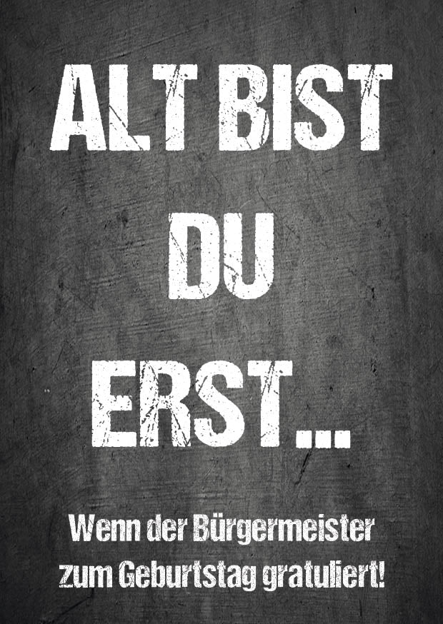 Glückwunsch - Postkarte: Bürgermeister schwarz