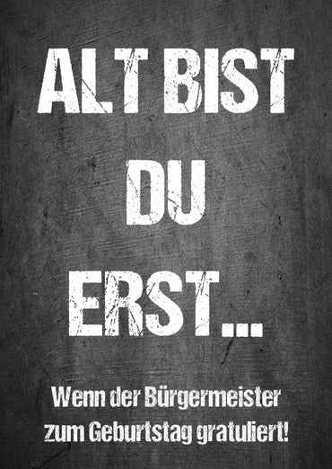 Glückwunsch - Postkarte: Bürgermeister schwarz