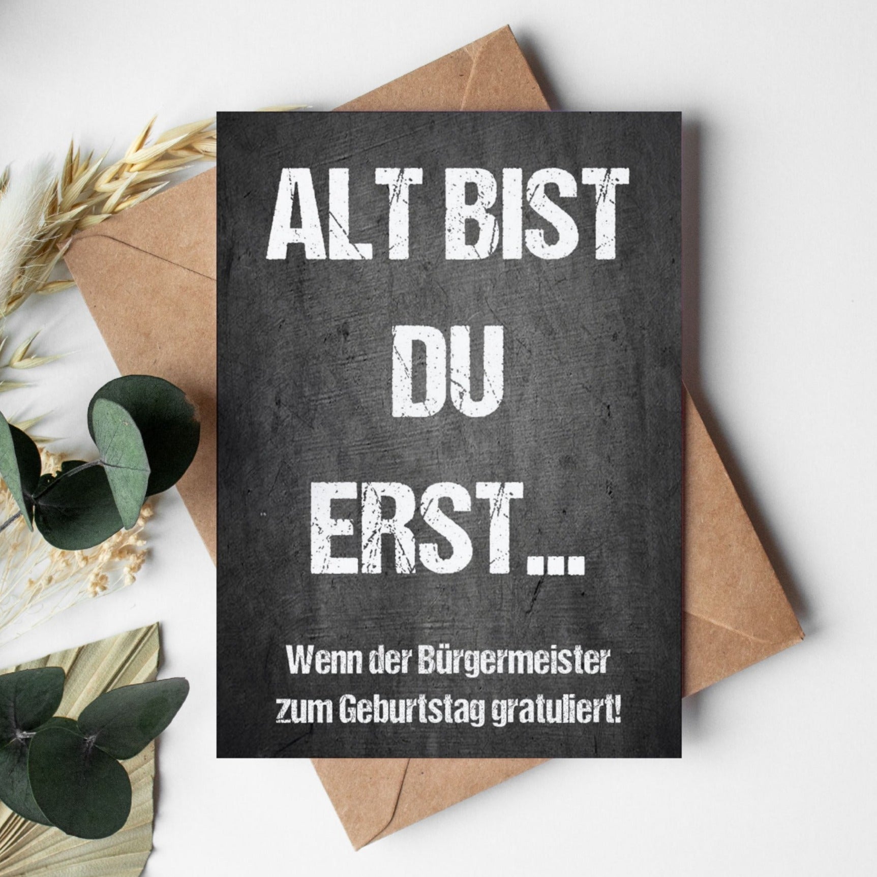 Glückwunsch - Postkarte: Bürgermeister schwarz