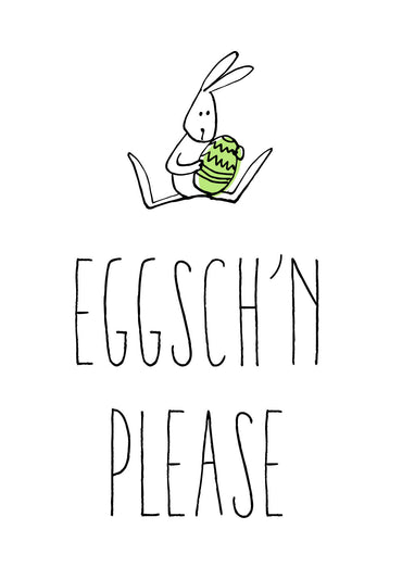 Oster Grußkarte: Eggsch´n please - Hase