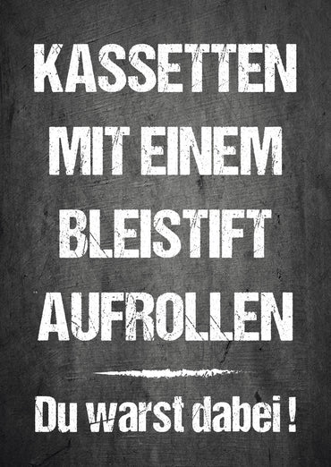 Glückwunsch - Postkarte: Kassetten aufrollen