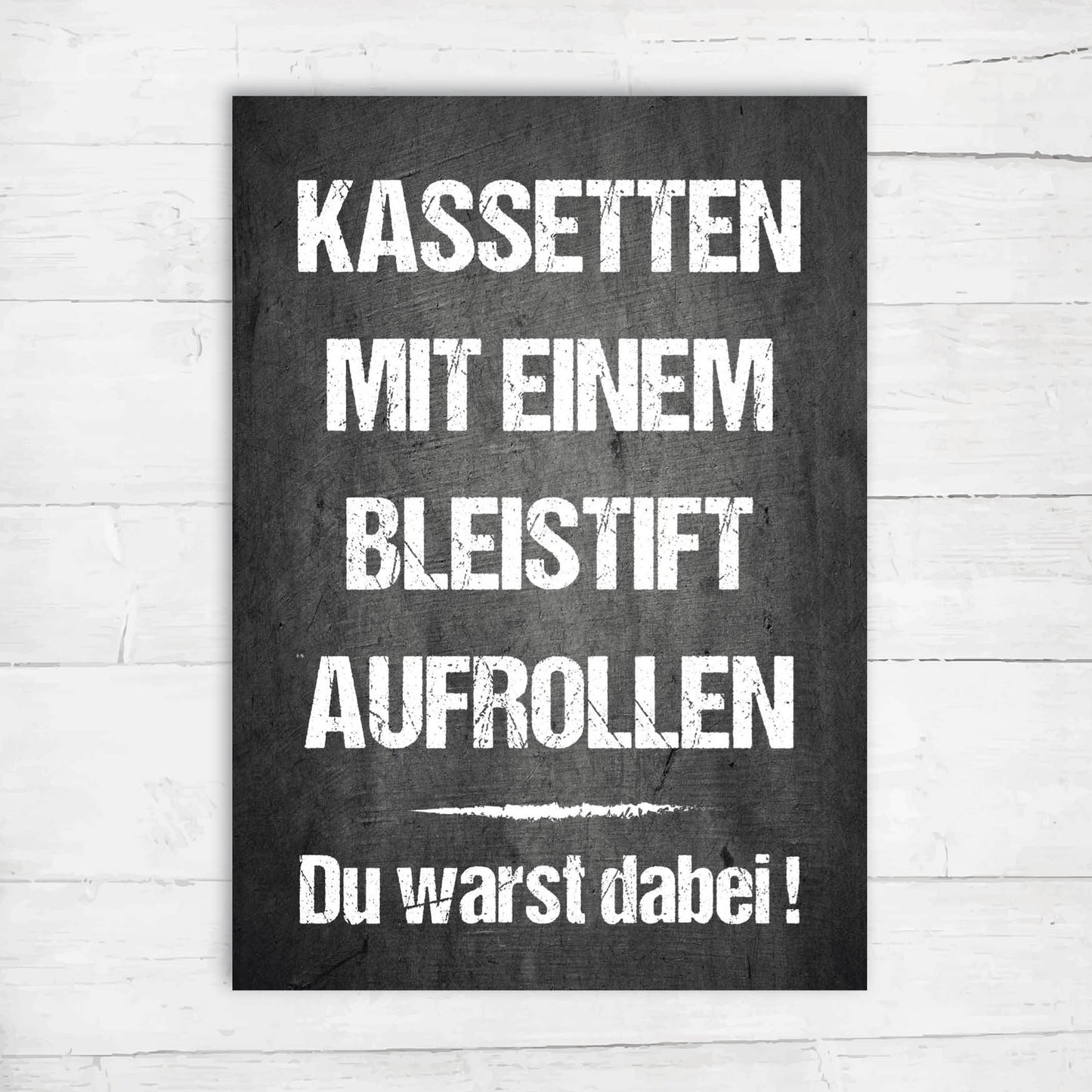Glückwunsch - Postkarte: Kassetten aufrollen