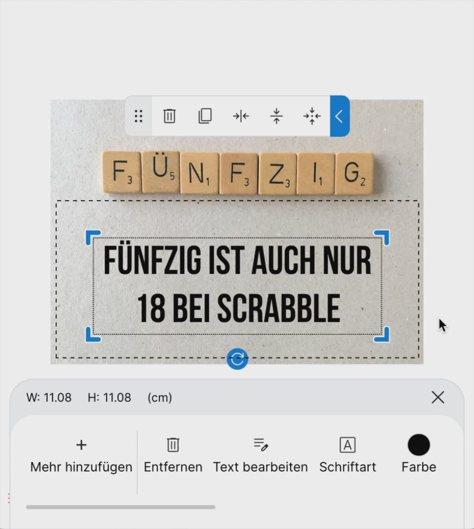 FÜNFZIG ist auch nur 18 bei Scrabble - Video Gestaltungsmöglichkeiten