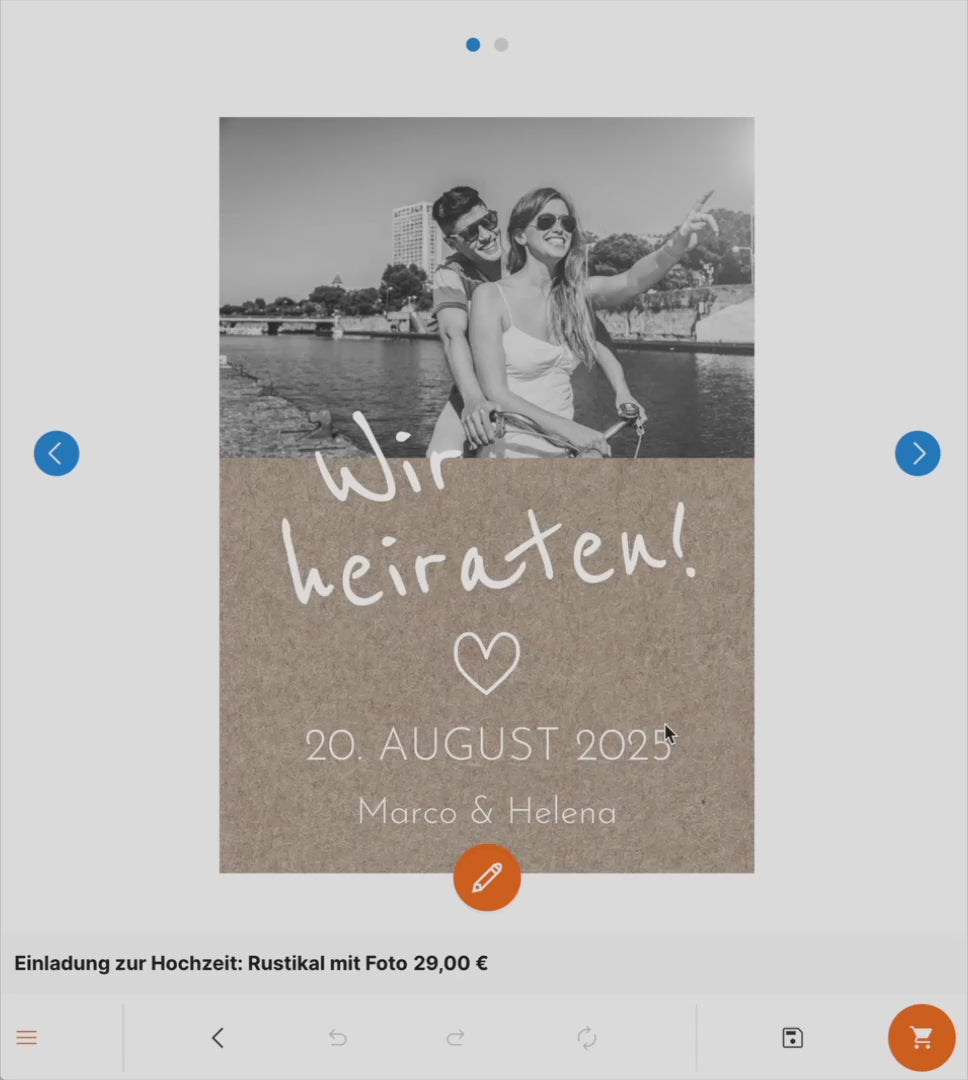 Einladung zur Hochzeit: Rustikal mit Foto