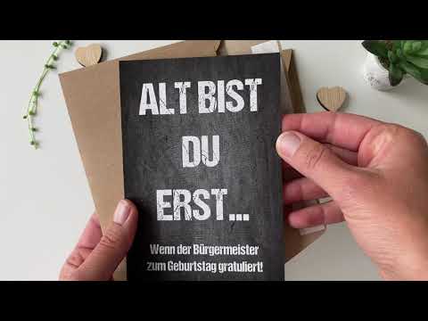Glückwunsch - Postkarte: Bürgermeister schwarz