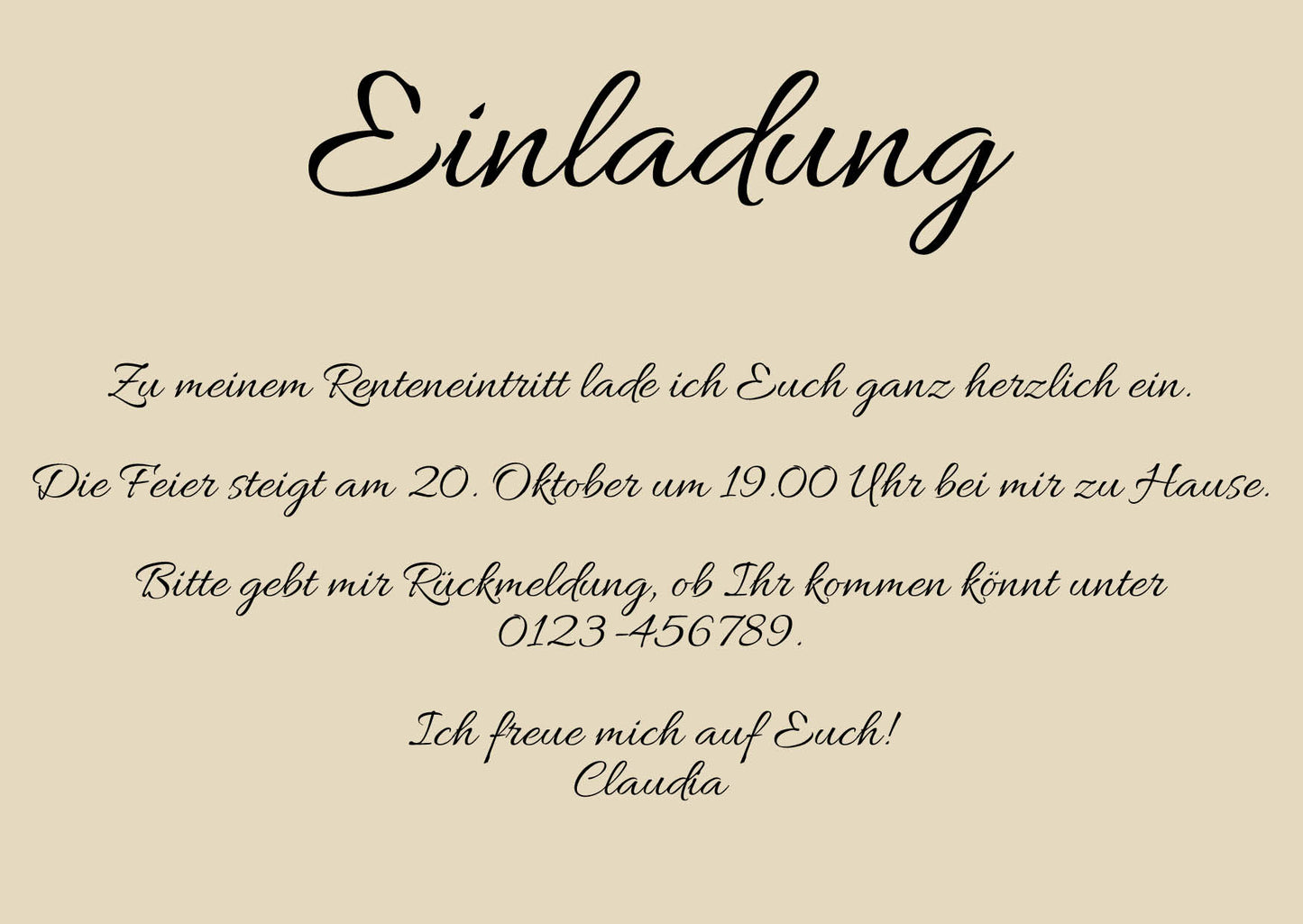 Ruhestand Einladung: Ruhestand - der schönste Neustart