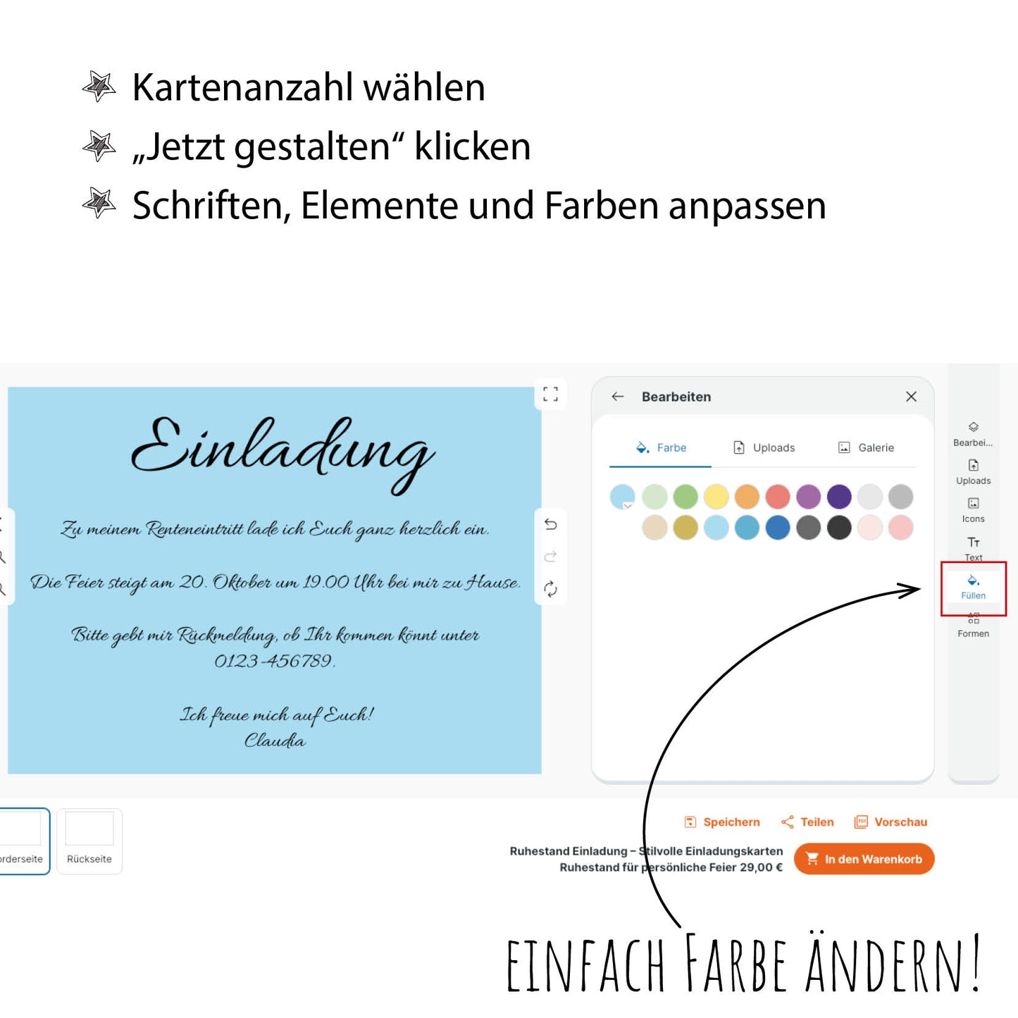 Ruhestand Einladung – Stilvolle Einladungskarten Ruhestand für persönliche Feier - Individuelle Einladung
