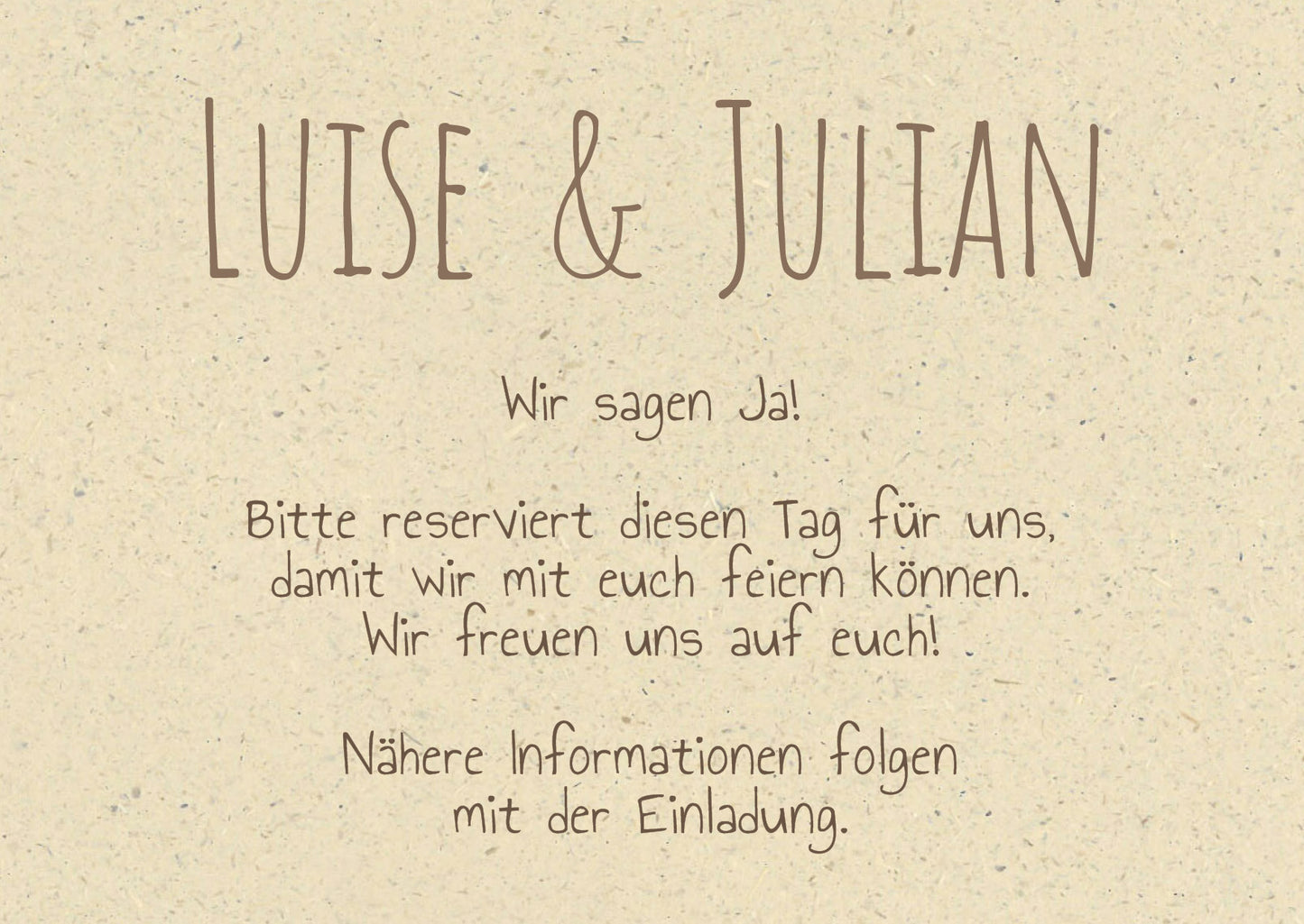 Save the Date Karten: Graspapier Naturliebe