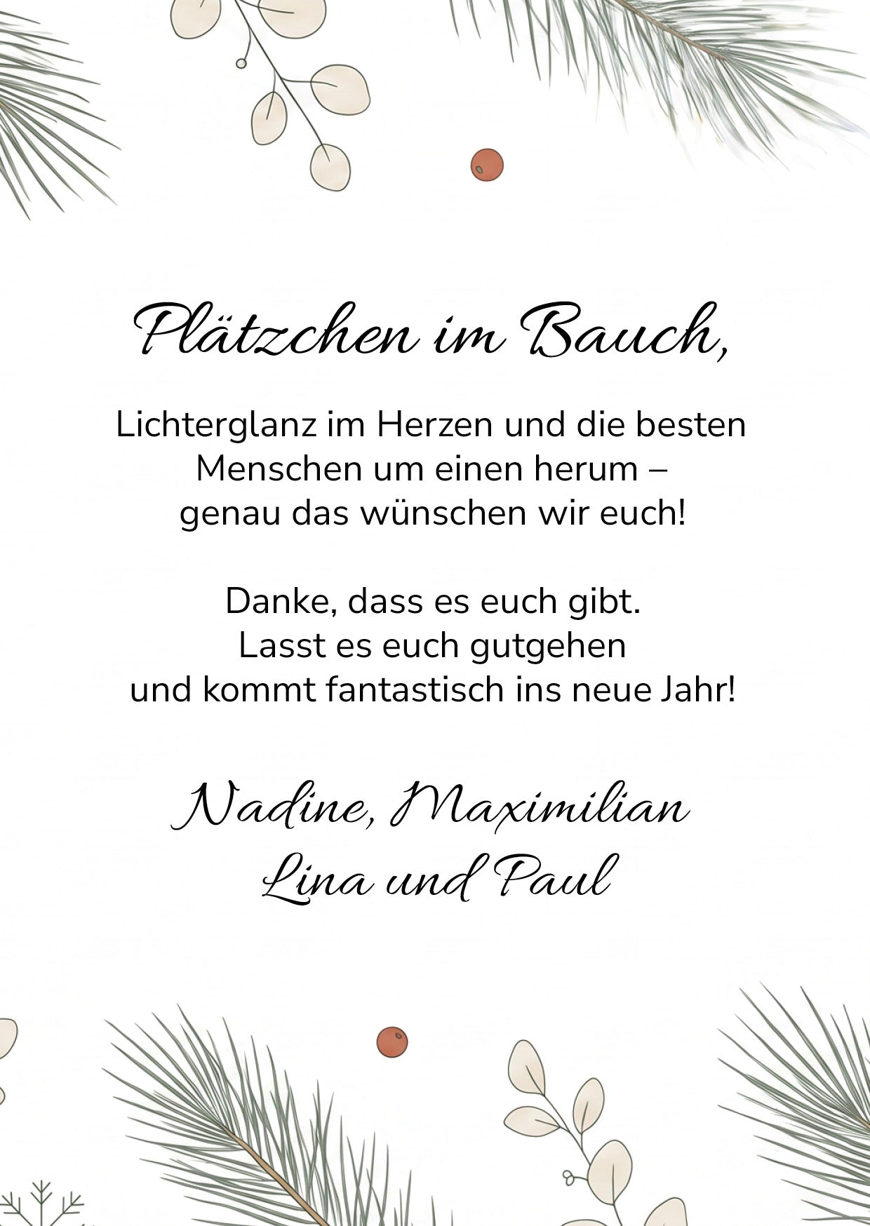 Weihnachtskarte personalisiert – „Festtagsliebe“ mit Foto rot