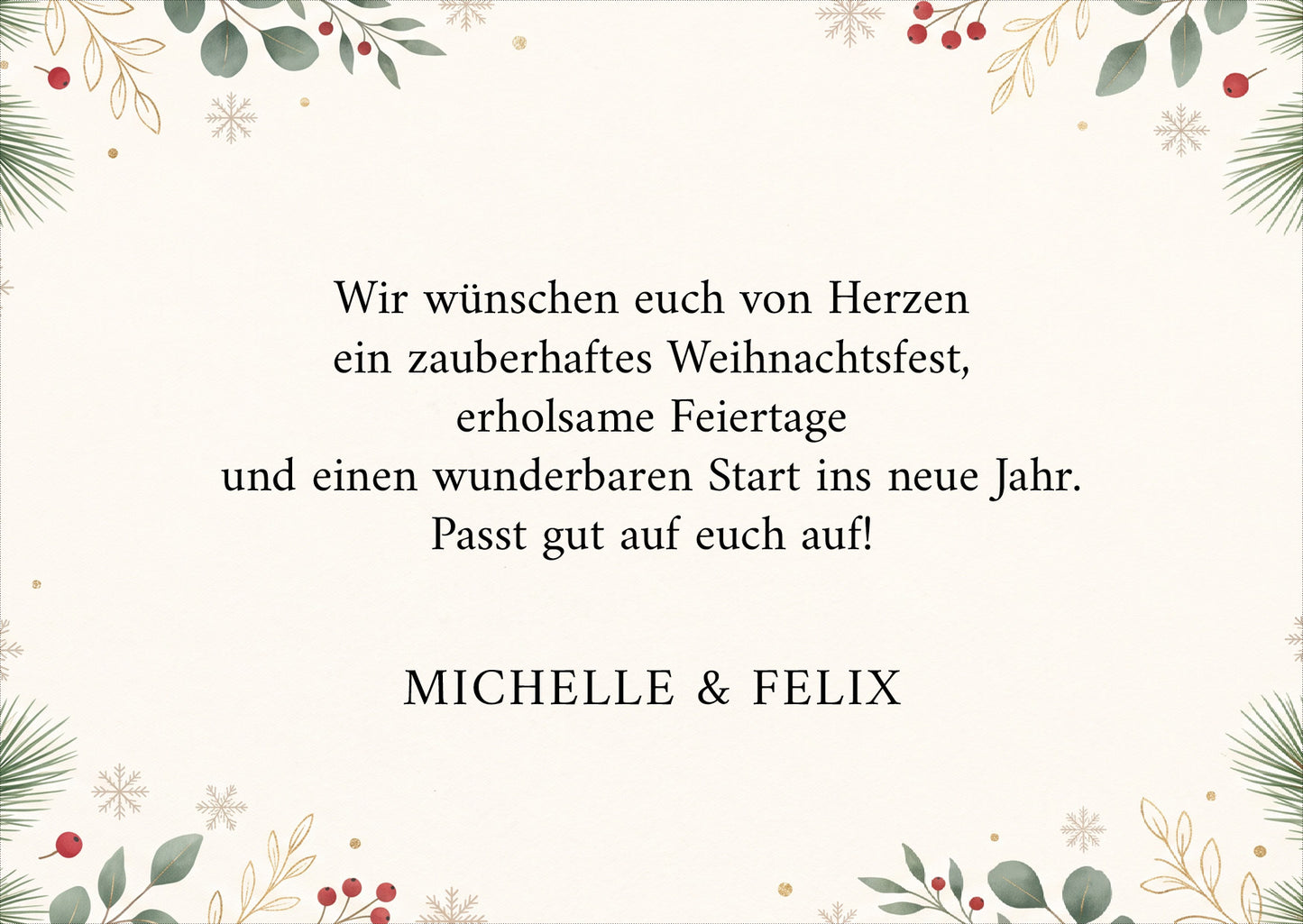 Weihnachtskarte personalisiert – „Winterliebe“ mit Foto für Paare