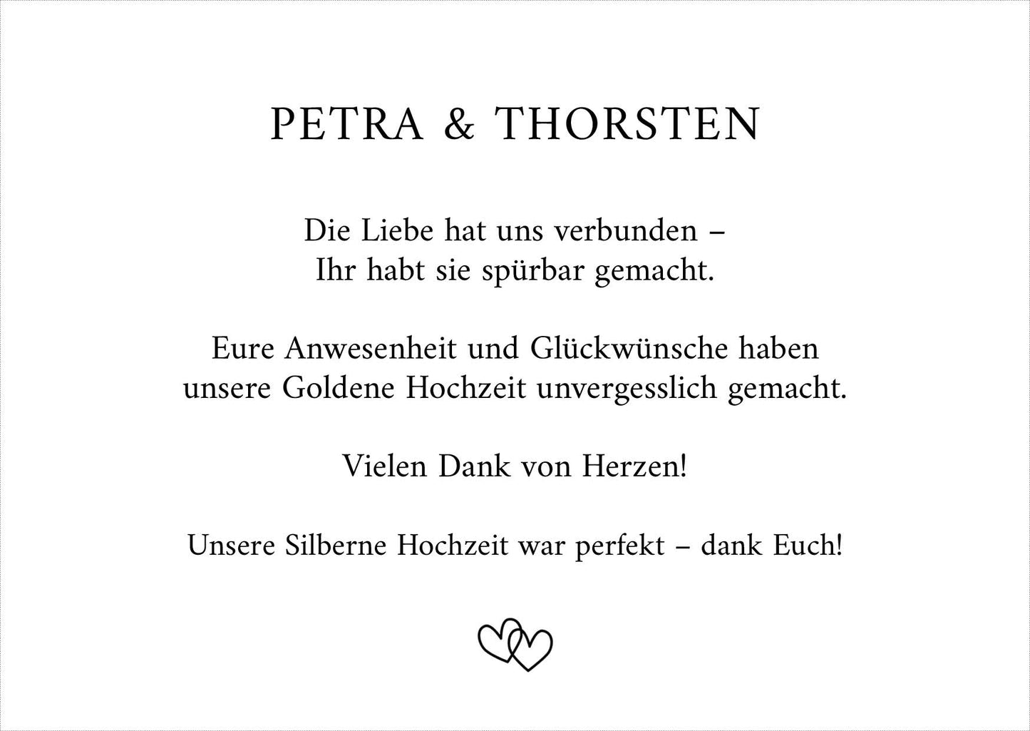 Danksagungskarte zur Silbernen Hochzeit: Wahre Liebe