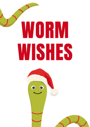 Weihnachts-Grußkarte: Worm Wishes – die andere Art von Festtagsgrüßen
