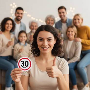 Bierdeckel Einladung zum Geburtstag: Zone 30