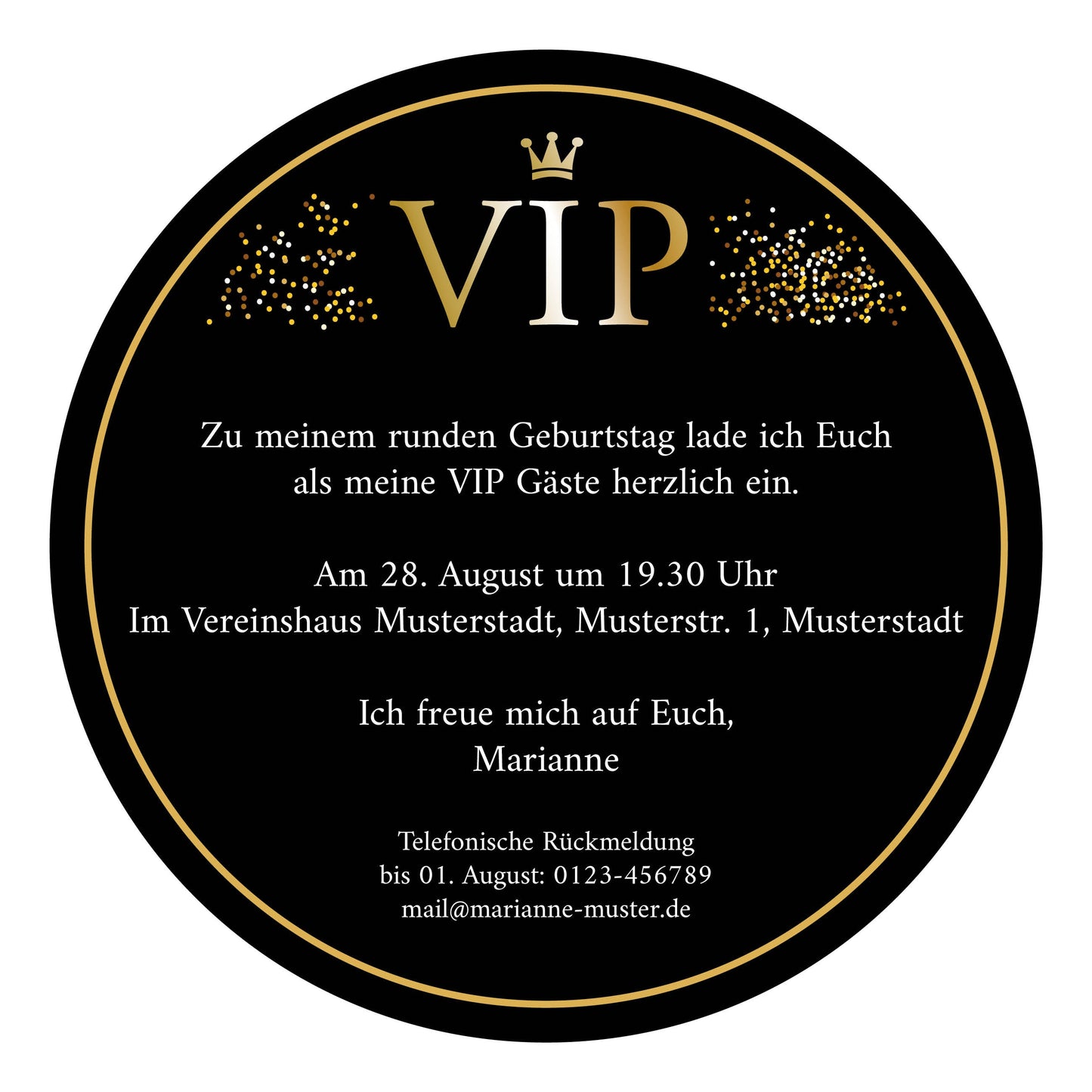 Bierdeckel Einladung: VIP Party - Individuelle Einladung