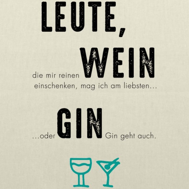 Bio-Stoffbeutel "Gin geht auch" - Individuelle Einladung