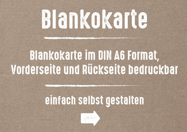 Blankokarte Rustikal in DIN A6 - Querformat Individuelle Einladung