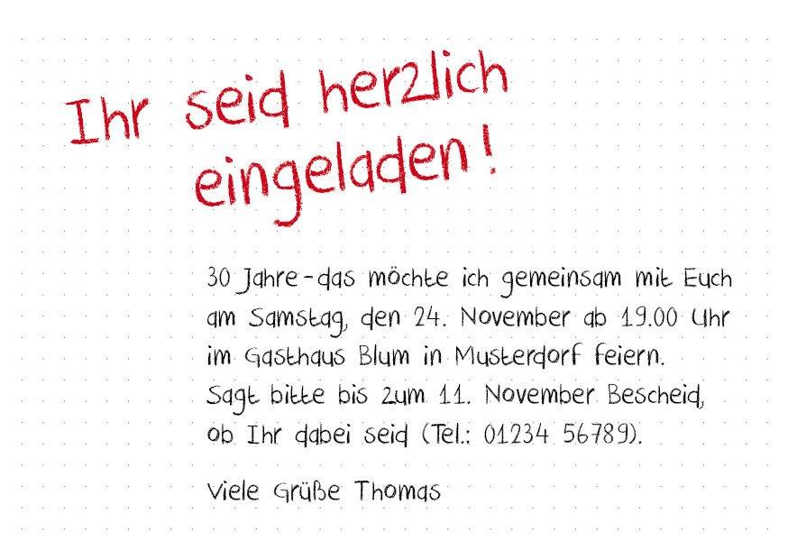 Einladung zum 30. Geburtstag: Hurra! Ich wachse um ein Jahr Individuelle Einladung