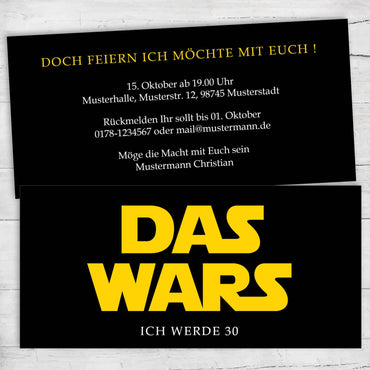 Einladung Zum 30. Geburtstag, Star Wars Logo: Das Wars Individuelle Einladung
