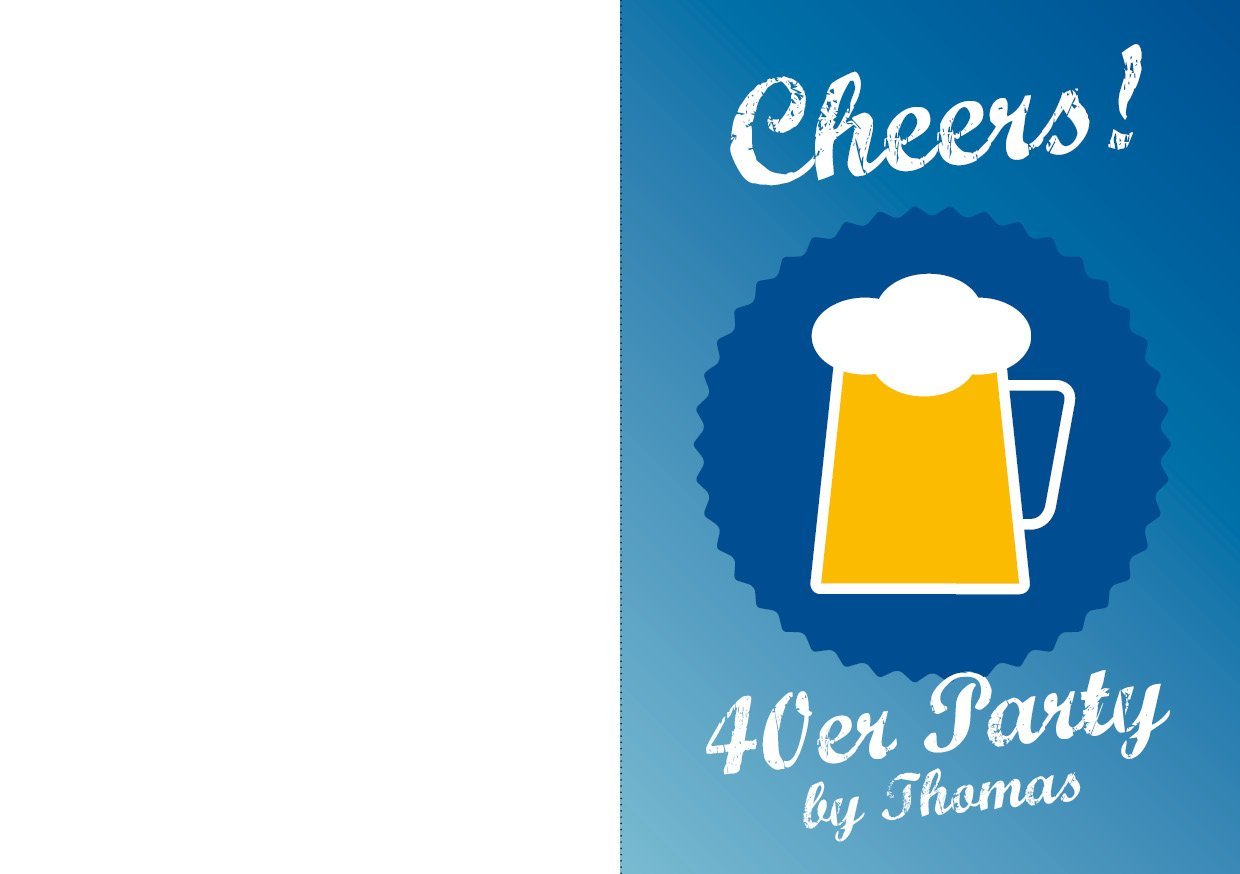 Einladung zum 40. Geburtstag: Cheers Individuelle Einladung