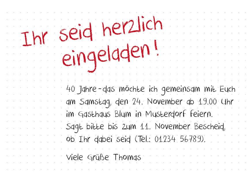 Einladung zum 40. Geburtstag: Hurra! Ich wachse um ein Jahr - Individuelle Einladung