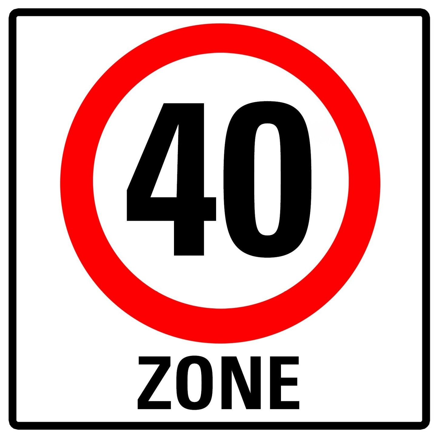 Einladung zum 40. Geburtstag: Verkehrsschild 40 Zone - Individuelle Einladung