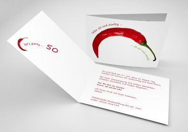 Einladung zum 50. Geburtstag: Chili, 50 und zünftig Individuelle Einladung