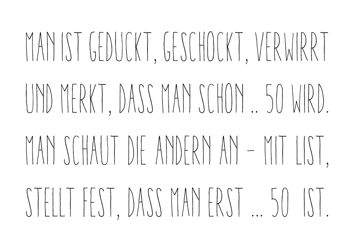 Einladung zum 50. Geburtstag: Erst 50 Individuelle Einladung