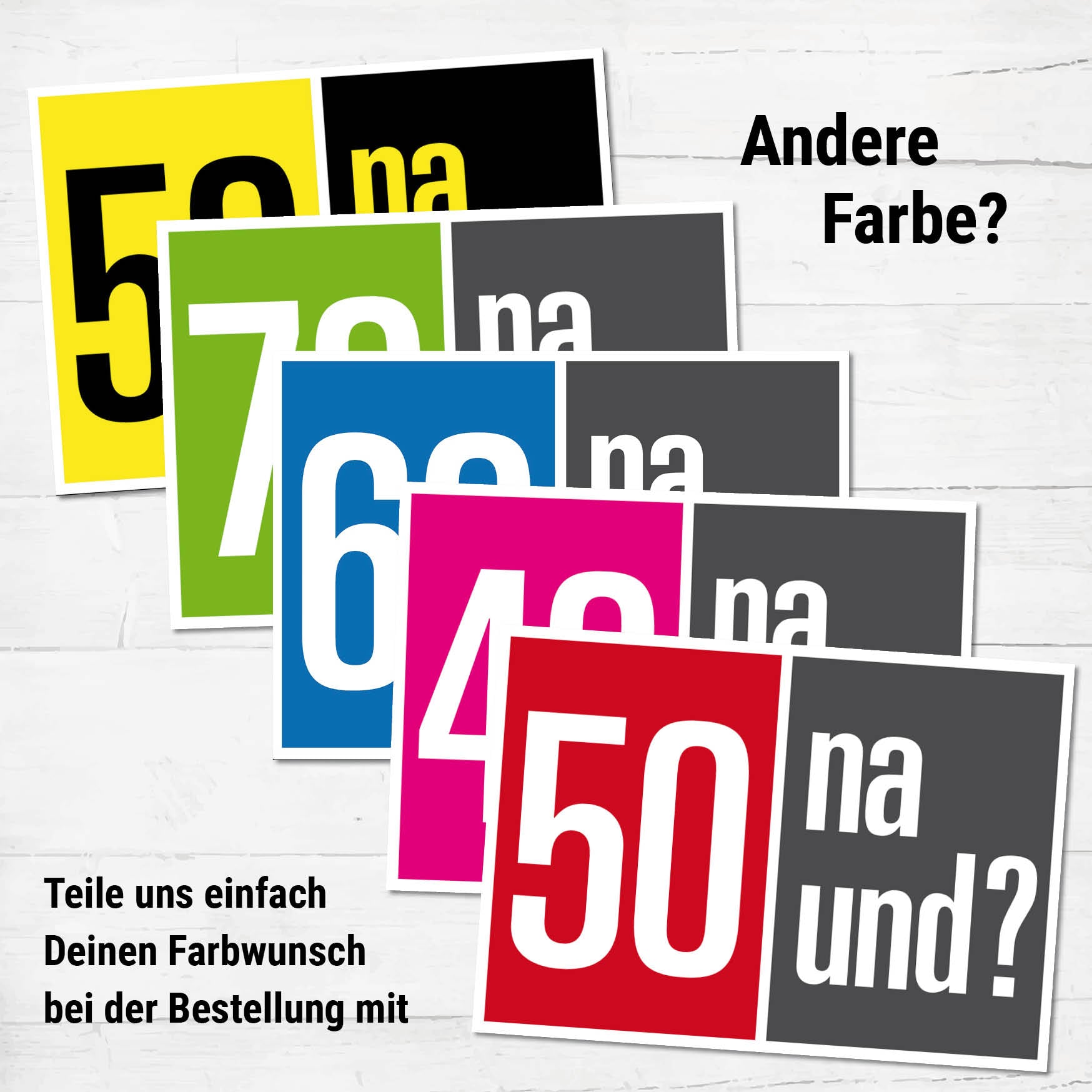 Einladung zum 50. Geburtstag, gelb schwarz: 50 na und? Individuelle Einladung