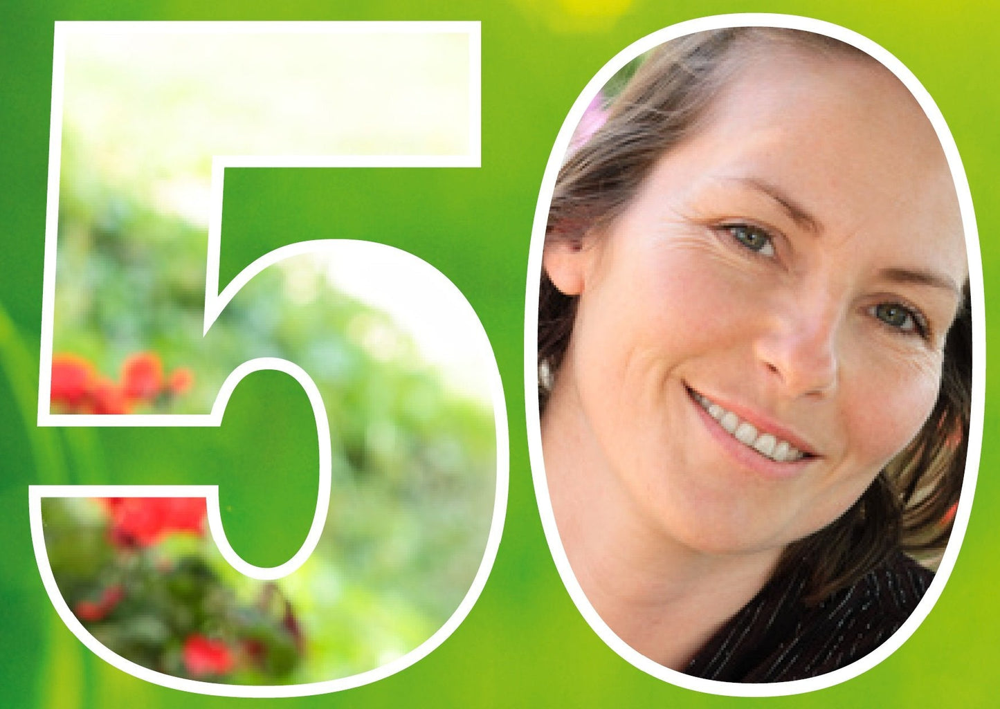 Einladung zum 50. Geburtstag: Zahl 50 mit Foto Individuelle Einladung