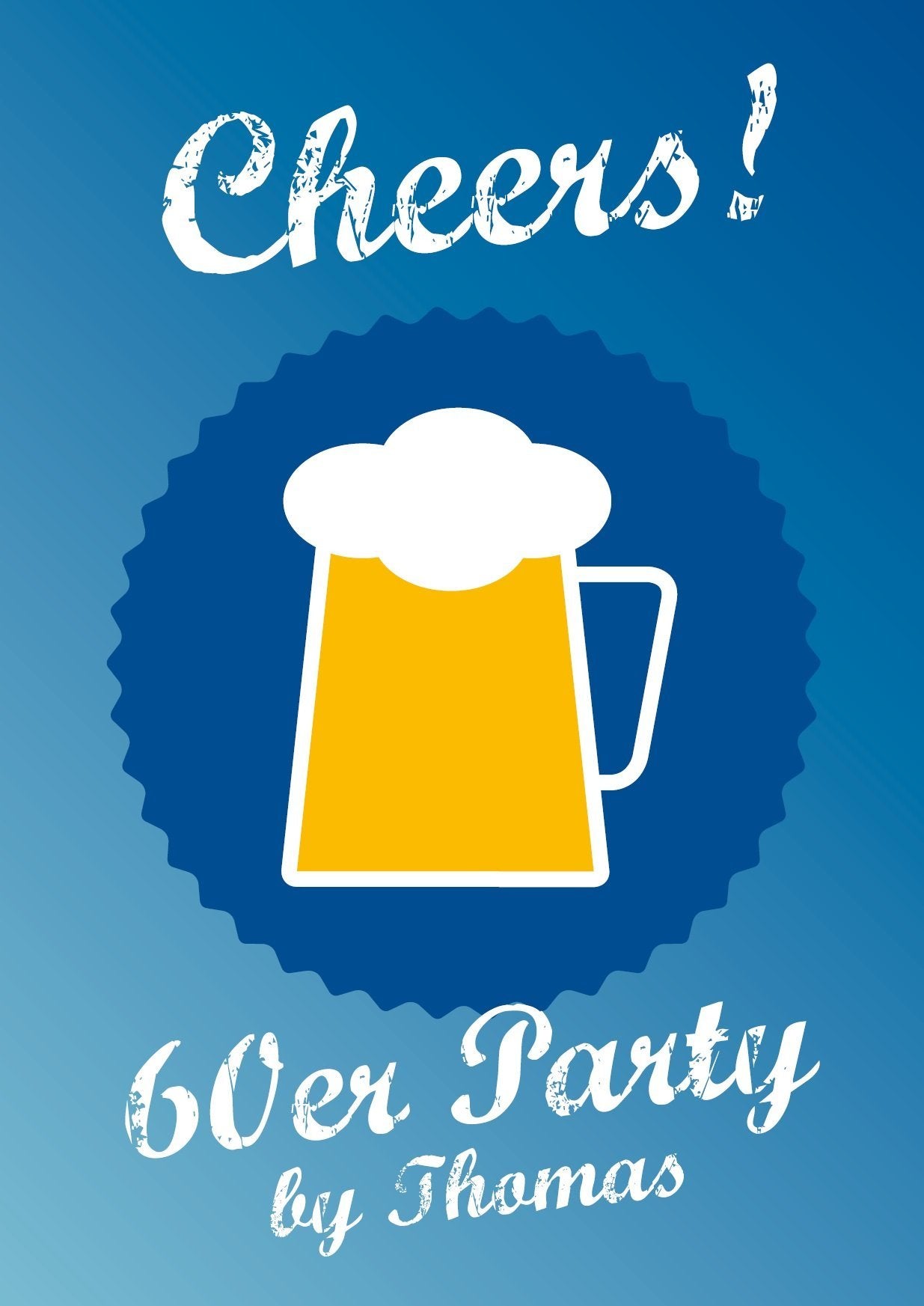 Einladung zum 60. Geburtstag: Cheers Individuelle Einladung