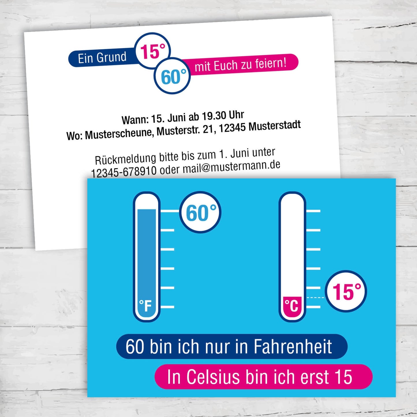 Einladung zum 60. Geburtstag: Fahrenheit Individuelle Einladung