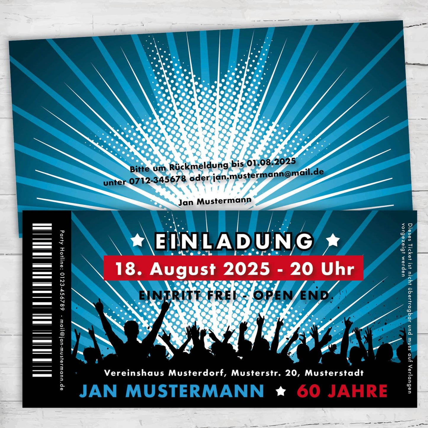 Einladung zum 60. Geburtstag: Ticket Individuelle Einladung