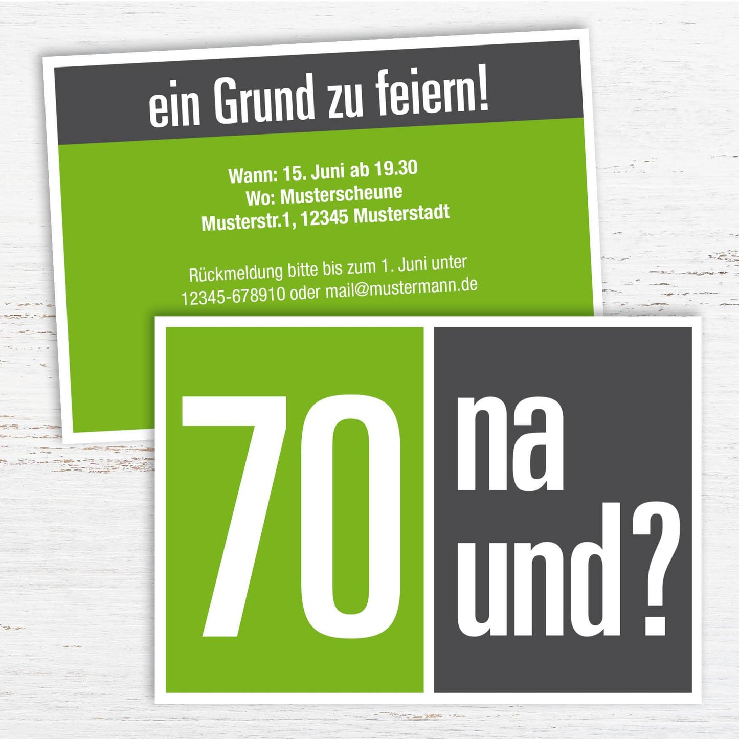 Einladung zum 70. Geburtstag: 70 na und? Individuelle Einladung