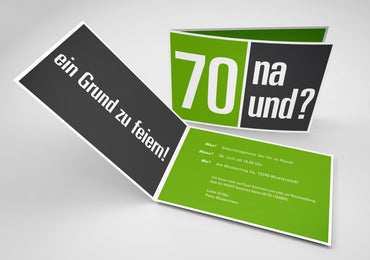 Einladung zum 70. Geburtstag: 70 na und? Individuelle Einladung