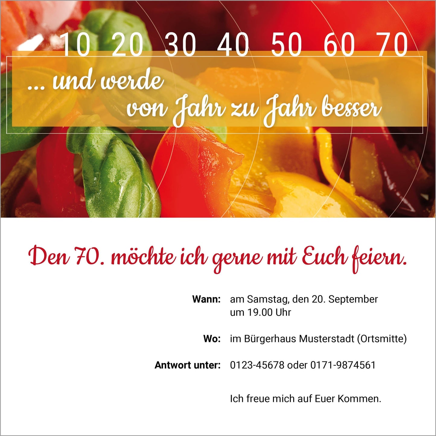 Einladung zum 70. Geburtstag: Ich altere nicht - Ich mariniere... Individuelle Einladung