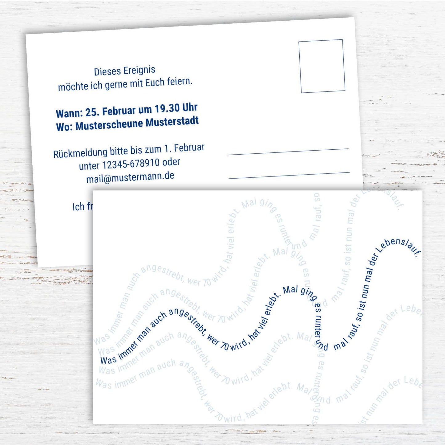 Einladung zum 70. Geburtstag: Lebenslauf Individuelle Einladung