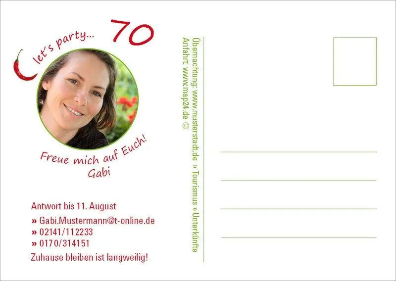 Einladung zum 70. Geburtstag: Scharfe Party Individuelle Einladung