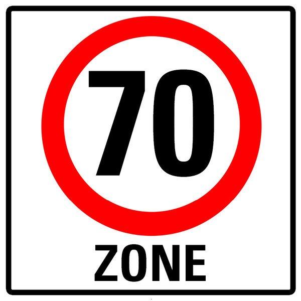 Einladung zum 70. Geburtstag: Verkehrsschild 70 Zone Individuelle Einladung