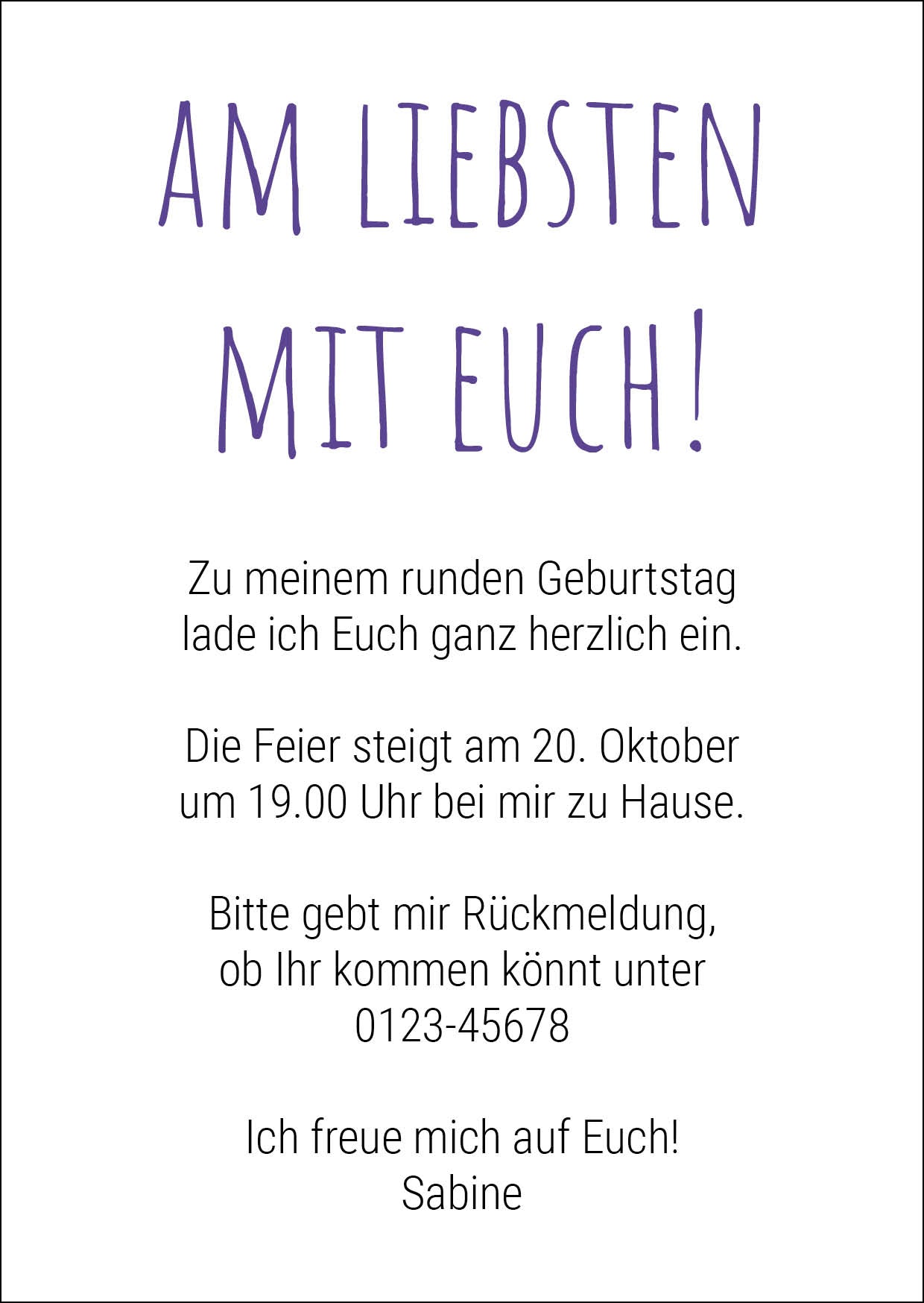 Einladung zum Geburtstag: Endlich wieder feiern! Individuelle Einladung