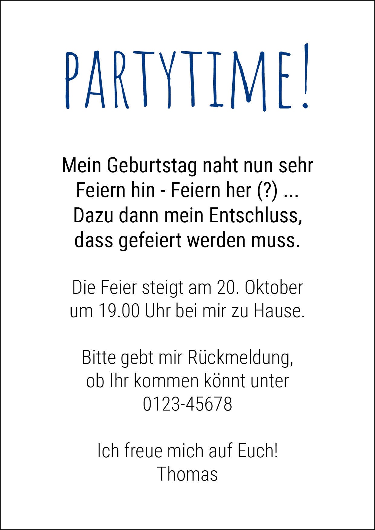 Einladung zum Geburtstag: Endlich wieder feiern! Individuelle Einladung